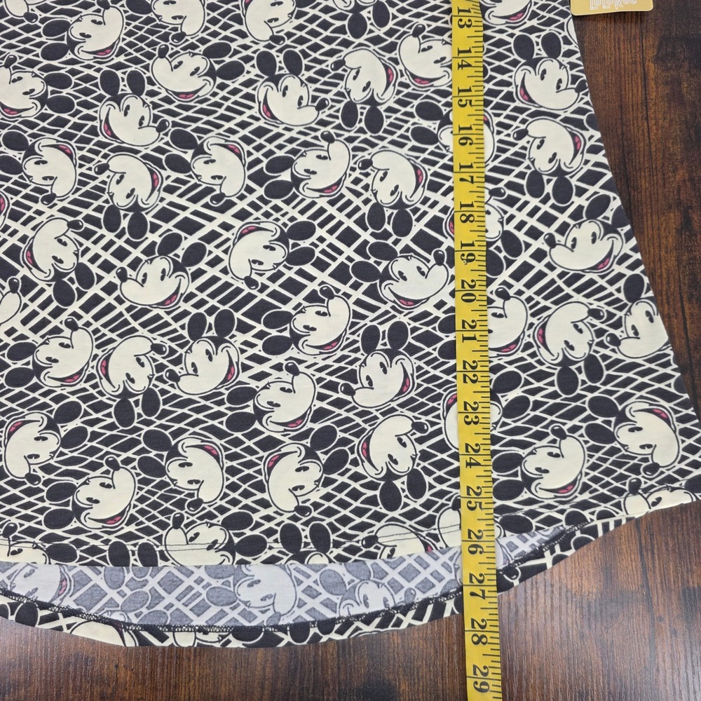 LuLaRoe Disney Classic T Shirt Women XS Cream Black Mickey Mouse Lattice Print - Picture 6 of 6